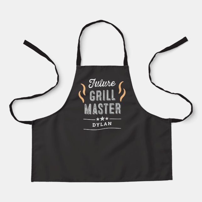 Future Grill Master Editable Color Kid Apron Schürze (Vorderseite)