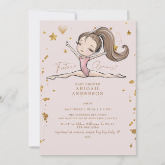Future Gymnast Blush Baby Dusche Einladung