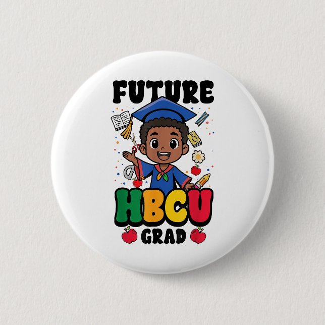Future Hbcu Grad Boy Black History Uni Graduat Button (Vorderseite)