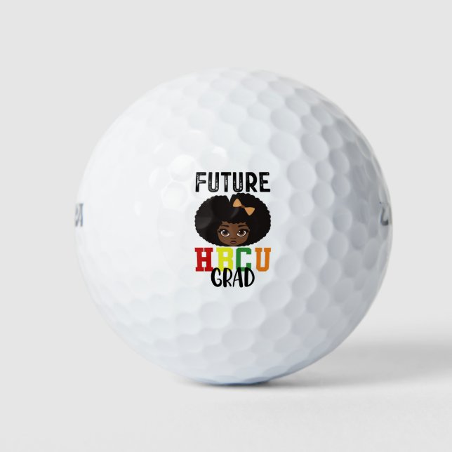 Future HBCU Grad Girl Abschluss Black Uni Golfball (Vorderseite)