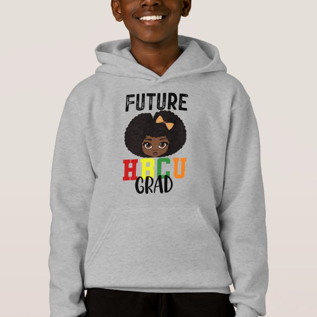 Future HBCU Grad Girl Abschluss Black Uni Hoodie (Vorderseite)