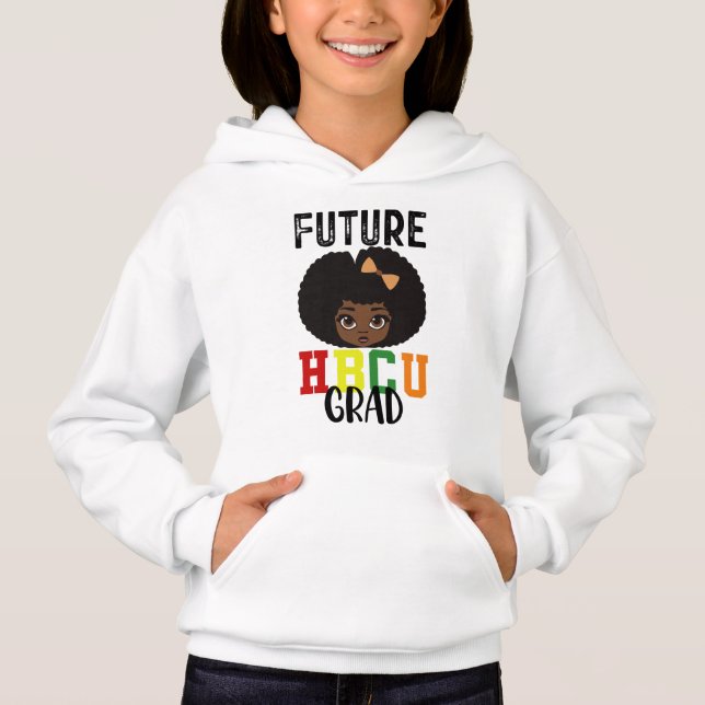 Future HBCU Grad Girl Abschluss Black Uni Hoodie (Vorderseite)