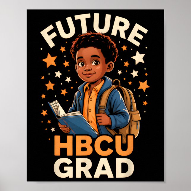 Future Hbcu Graduate Afro Black Boy College Gradua Poster (Vorne)