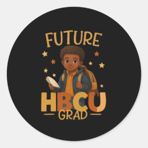 Future Hbcu Graduate Afro Black Boy Uni Gradua Runder Aufkleber