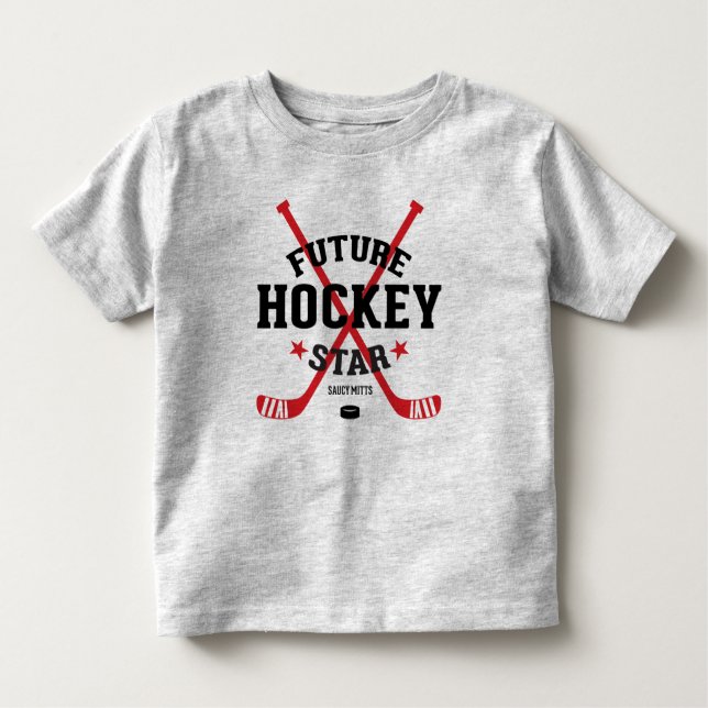 Future Hockey Star Player Red Sticks Kleinkind T-shirt (Vorderseite)