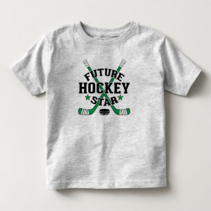 Future Hockey Star Spieler Green Hockey Sticks Puc Kleinkind T-shirt