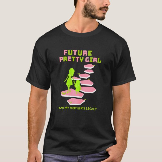 Future Hübsch Girl First Black Studentinnenverbind T-Shirt (Vorderseite)