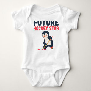 Future Ice Hockey Star Baby Boy Girl Penguin Baby Strampler