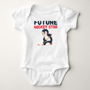 Future Ice Hockey Star Baby Boy Girl Penguin Strampler
