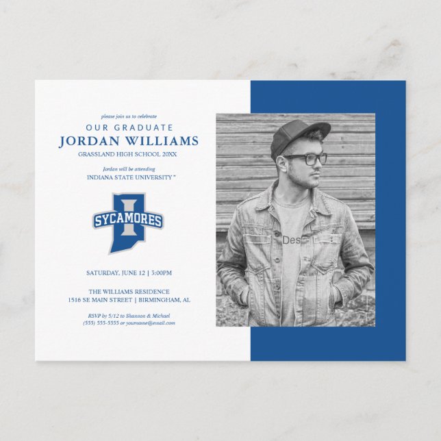Future Indiana Staat Graduate Ankündigungspostkarte (Vorderseite)