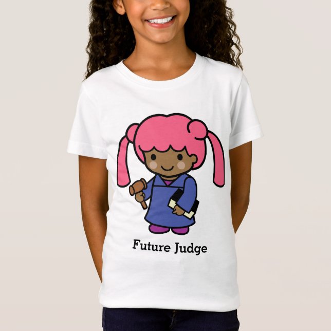 Future Judge Girl mit Buch und Gavel T-Shirt (Vorderseite)