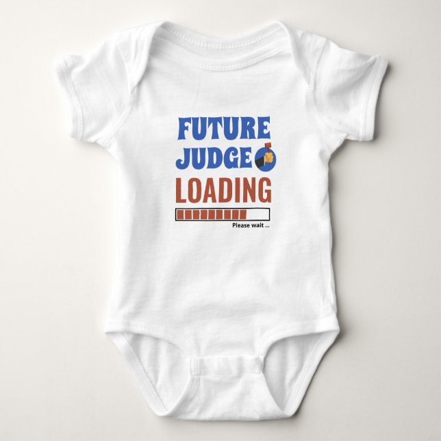 Future Judge Loading Funny Personalisiert Unisex Baby Strampler (Vorderseite)