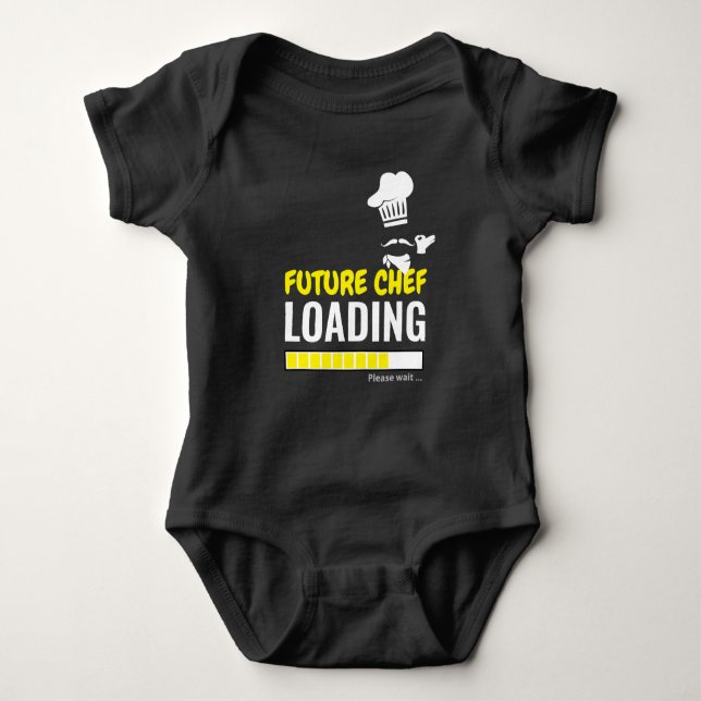 Future Koch Loading Black Funny Personalisiert Boy Baby Strampler (Vorderseite)