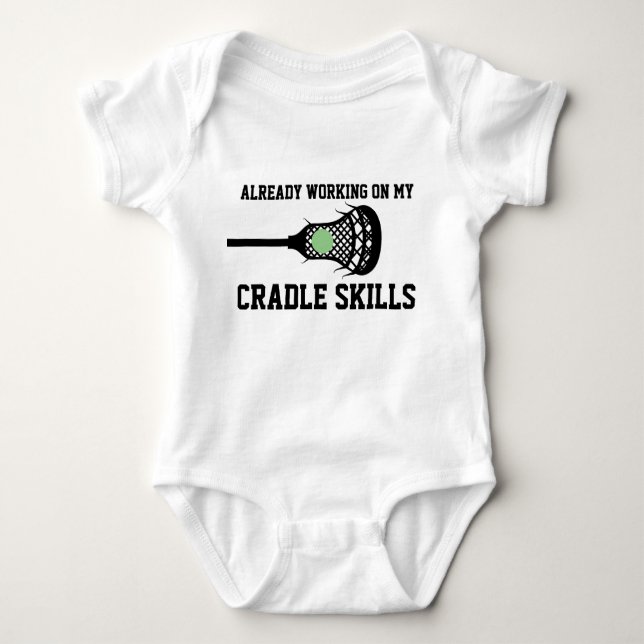 Future Lacrosse Player Baby Funny Cradle Skills Bb Baby Strampler (Vorderseite)