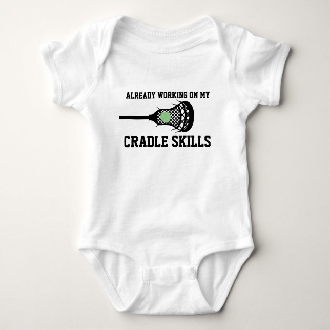 Future Lacrosse Player Baby Funny Cradle Skills Bb Strampler (Vorderseite)