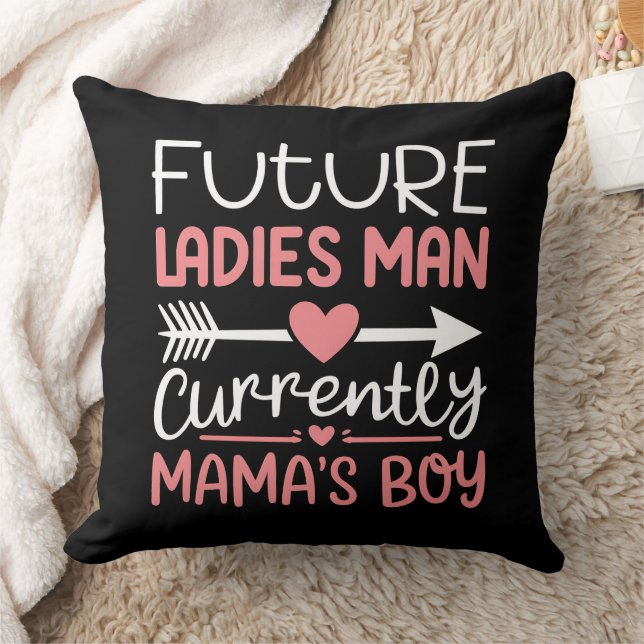 Future Ladys Main Derzeit Mamas Boy Valentines Kissen (Decke)