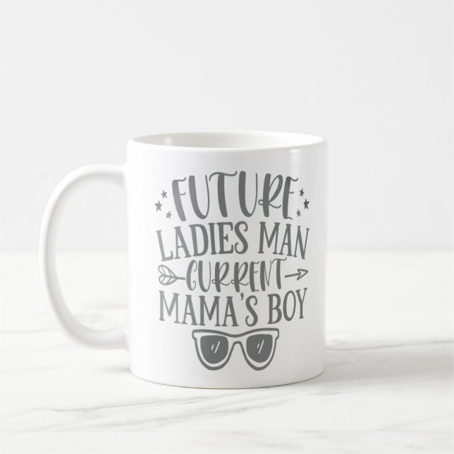 Future Ladys Mann, aktueller Mamas-Junge  Kaffeetasse (Links)