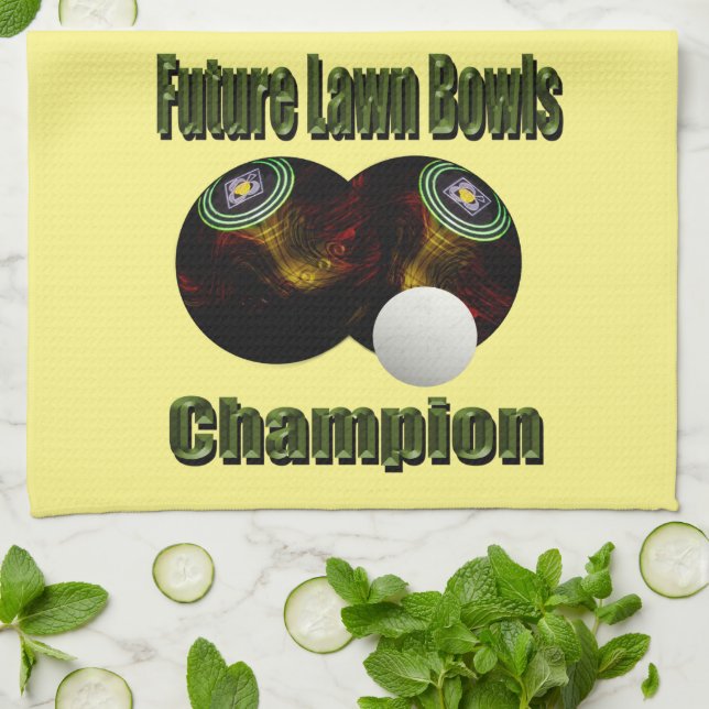 Future Lawn Bowls Champion, Dickhandtuch Geschirrtuch (Gefaltet)