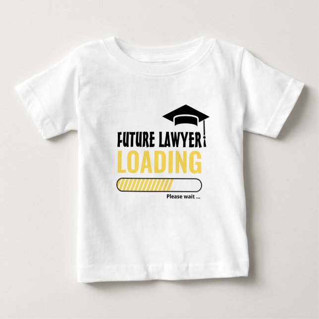 Future Lawyer Loading Trendy Personalisiert Unisex Baby T-shirt (Vorderseite)