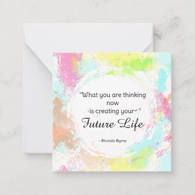 *~ Future Life Wasserfarbe Zitat AP62 Note Card Mitteilungskarte (Vorderseite)