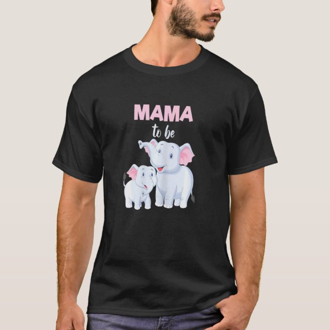 Future Mama Elephant Mama Baby Shower Girl T-Shirt (Vorderseite)