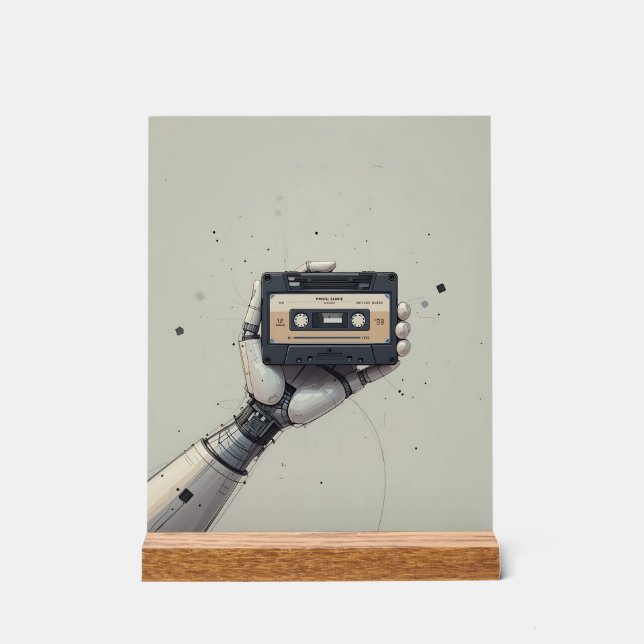 Future Meets Past: The Retro Robo-Tape Acrylschild (Vorderseite)