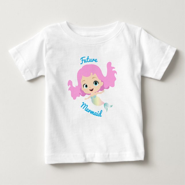 Future Mermaid Niedlich Cartoon Baby T-shirt (Vorderseite)