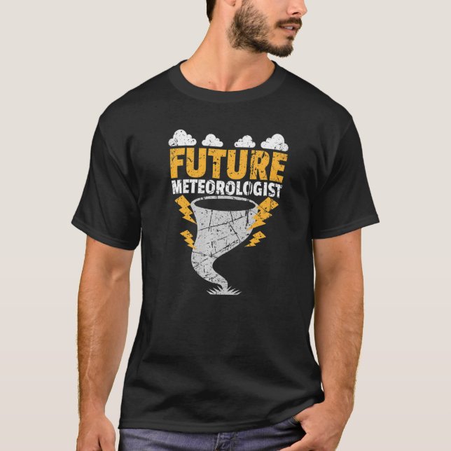 Future Meteorologe Sun Rain Storms Grunge T-Shirt (Vorderseite)