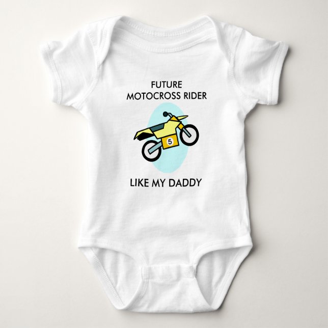 Future Motocross Rider Baby Bodysuit Strampler (Vorderseite)
