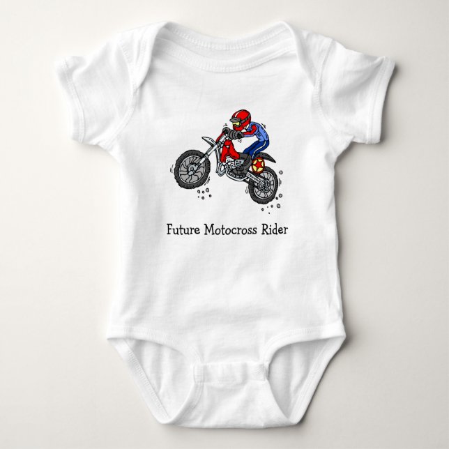 Future Motocross Rider Baby Bodysuit Strampler (Vorderseite)