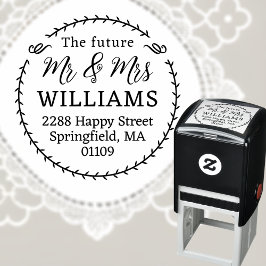 Future Mr. and Mrs. Address Briefmarke Permastempel