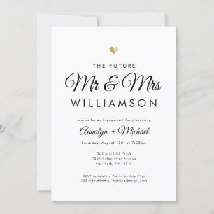 Future Mr. and Mrs. Chic Gold Engagement Party Einladung