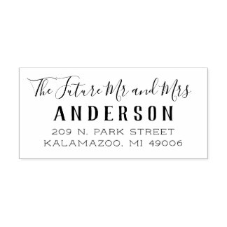 Future Mr. and Mrs. Script Wedding Rücksendeadress Gummistempel