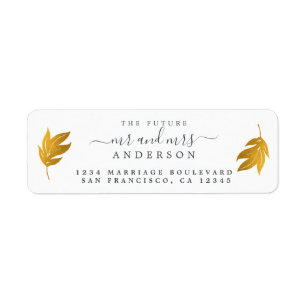 Future Mr. Gold Leaf Wedding Rücksendeadresse