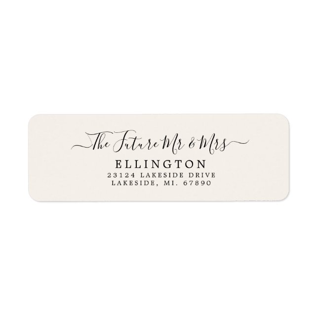 Future Mr & Mrs Ivory Wedding Return Address Label (Vorne)