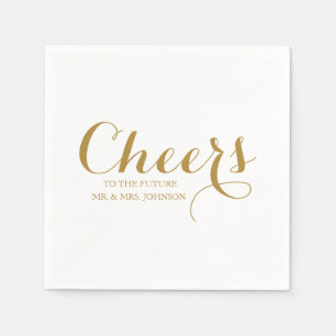 Future Mr. & Mrs. Name Minimalistisch Wedding Whit Serviette