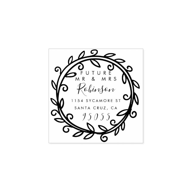 Future Mr. & Mrs. | Rücksendeadresse Niedlicher Sk Gummistempel (Prägung)