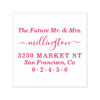 Future Mr. & Mrs. Script Wedding Rücksendeadresse Permastempel