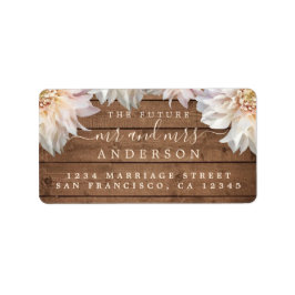 Future Mr Pink Floral Wood Wedding Address Labrado Adressaufkleber