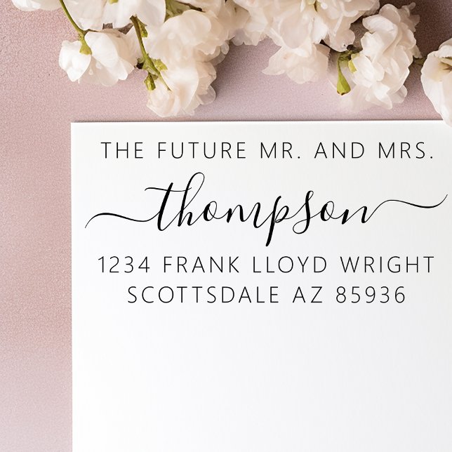 Future Mr. und Mrs. Custom Wedding Rücksendeadress Permastempel (Von Creator hochgeladen)