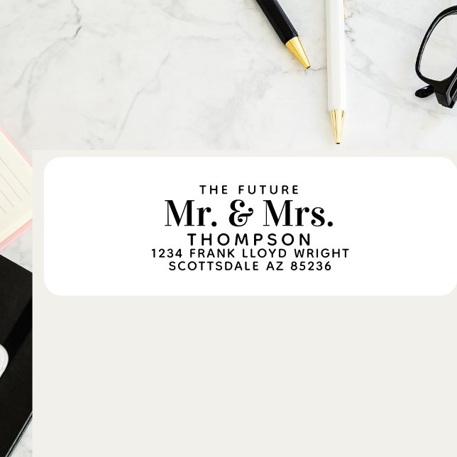 Future Mr. und Mrs. Stylish Wedding Rücksendeadres (Von Creator hochgeladen)