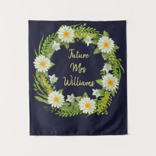 Future Mrs Backdrop Greenery Daisy Brautparty Wandteppich