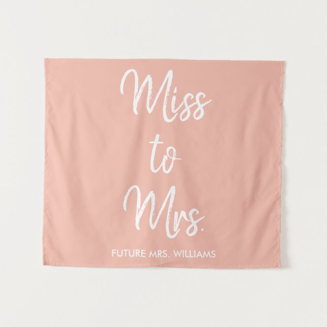 Future Mrs Backdrop Peach Brautparty Fotobooth Wandteppich (Vorderseite (Horizontal))