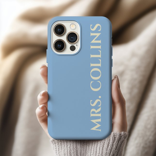 Future Mrs | Benutzerdefinete Babyblau-Junggeselli Case-Mate iPhone Hülle (Custom Phone Case Gift for Mrs and Mr, Bride, Wife, Husband, & Anniversary Gift for Her or Him)