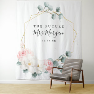 Future Mrs Brautschleier-Hintergrund Grünpflanzen Wandteppich