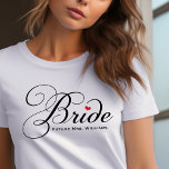 Future Mrs Bride Black Custom Script Wedding Tri-Blend Shirt<br><div class="desc">Niedliches und elegantes Bridal-Shirt kann mit Ihrem Namen "Future Mrs." individuell gestaltet werden.</div>