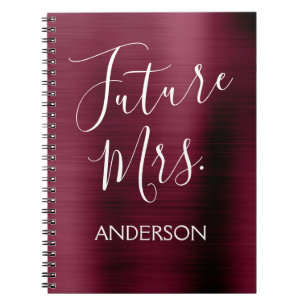 Future Mrs Burgundy Lila Brautparty Planner Notizblock