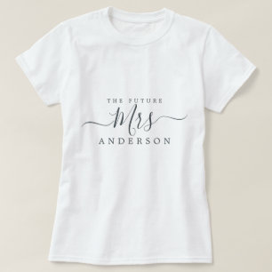 Future Mrs. Chic Script Individuelle Name Bride zu T-Shirt