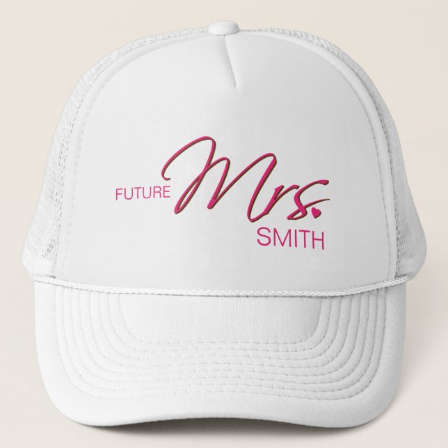 Future Mrs. Customizable Hat Truckerkappe (Vorderseite)