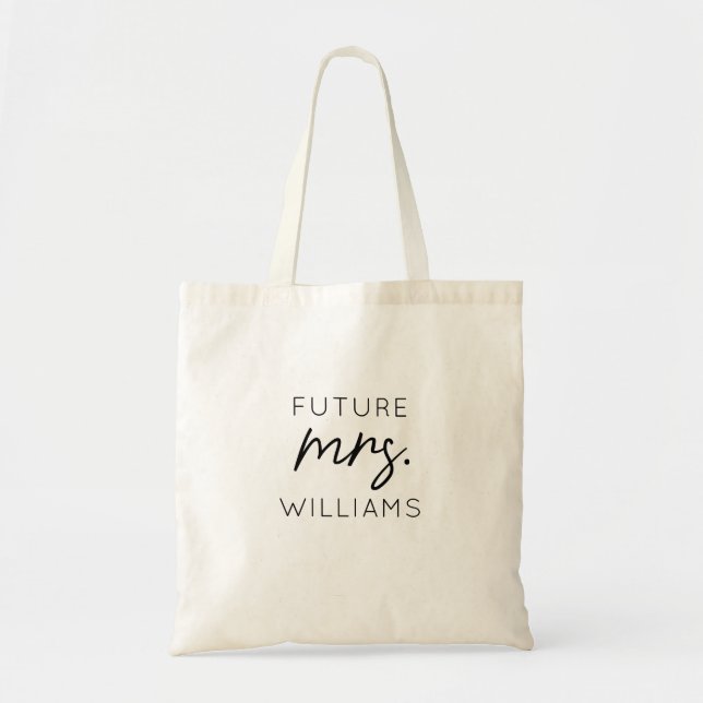 Future Mrs Customizable Name Tote Bag Tragetasche (Vorne)